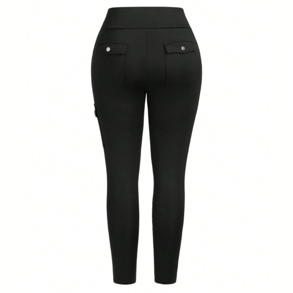 Shein Women's Plus Size 1X Black High-Waisted Leggings/Tight Pan - Picture 2 of 4